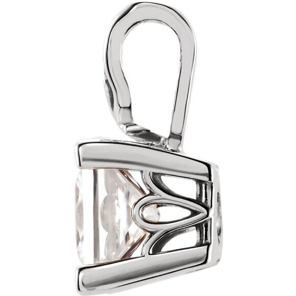 Princess Natural Diamond Pendant 14K Gold (2.01 Ct D Si1) Gia C54200015 - Picture 3 of 6